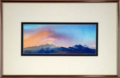 "Sunrise Wave" Small Scale Landscape in Watercolor on Paper