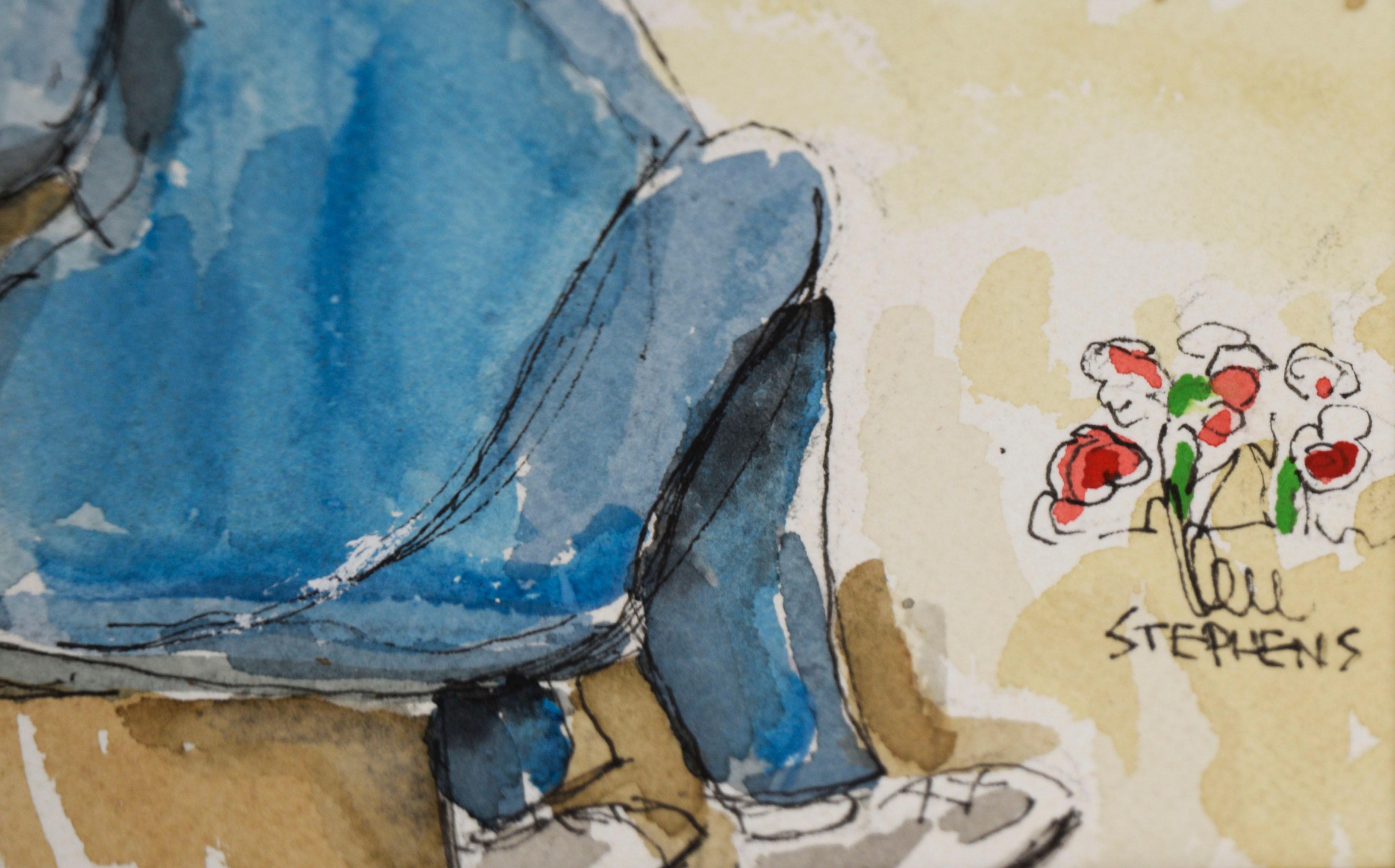 A Day At The Lake – Original-Aquarell auf Papier

Original-Aquarell auf Papier mit der Darstellung eines Tages am See von Ken L. Stephens (. Der Betrachter sieht zwei malende Frauen, zwei kleine Vögel, die in der linken unteren Ecke auf dem Sand
