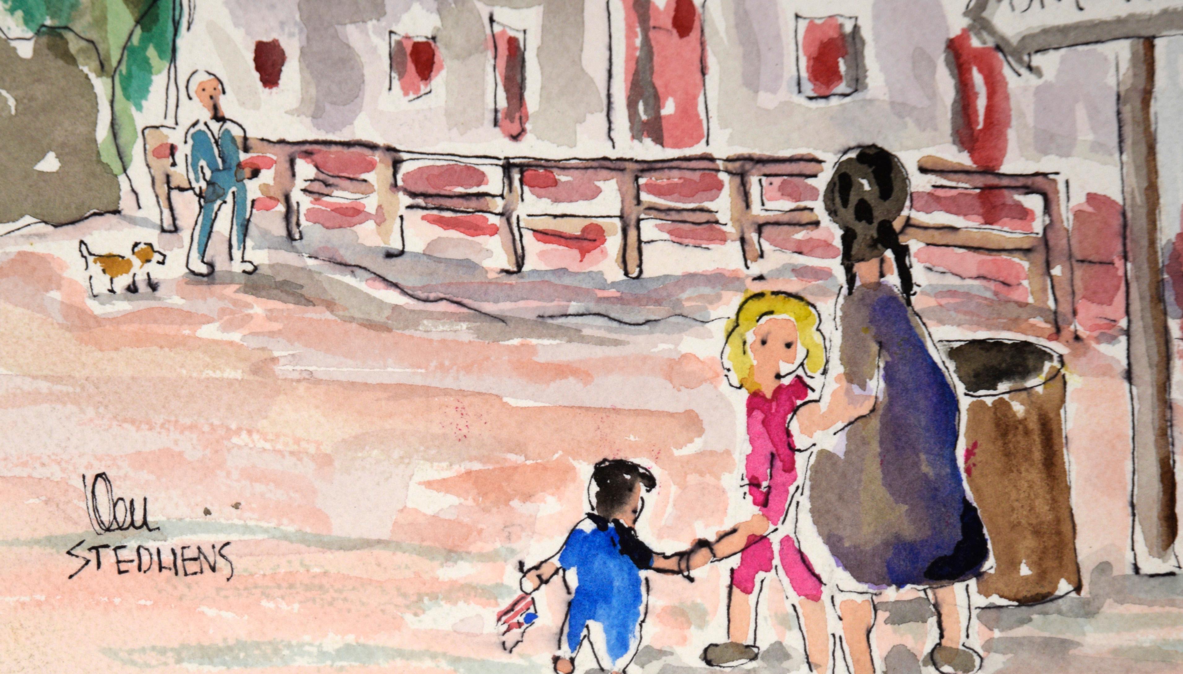 Plaza Hotel - Original Watercolor on Paper For Sale 2