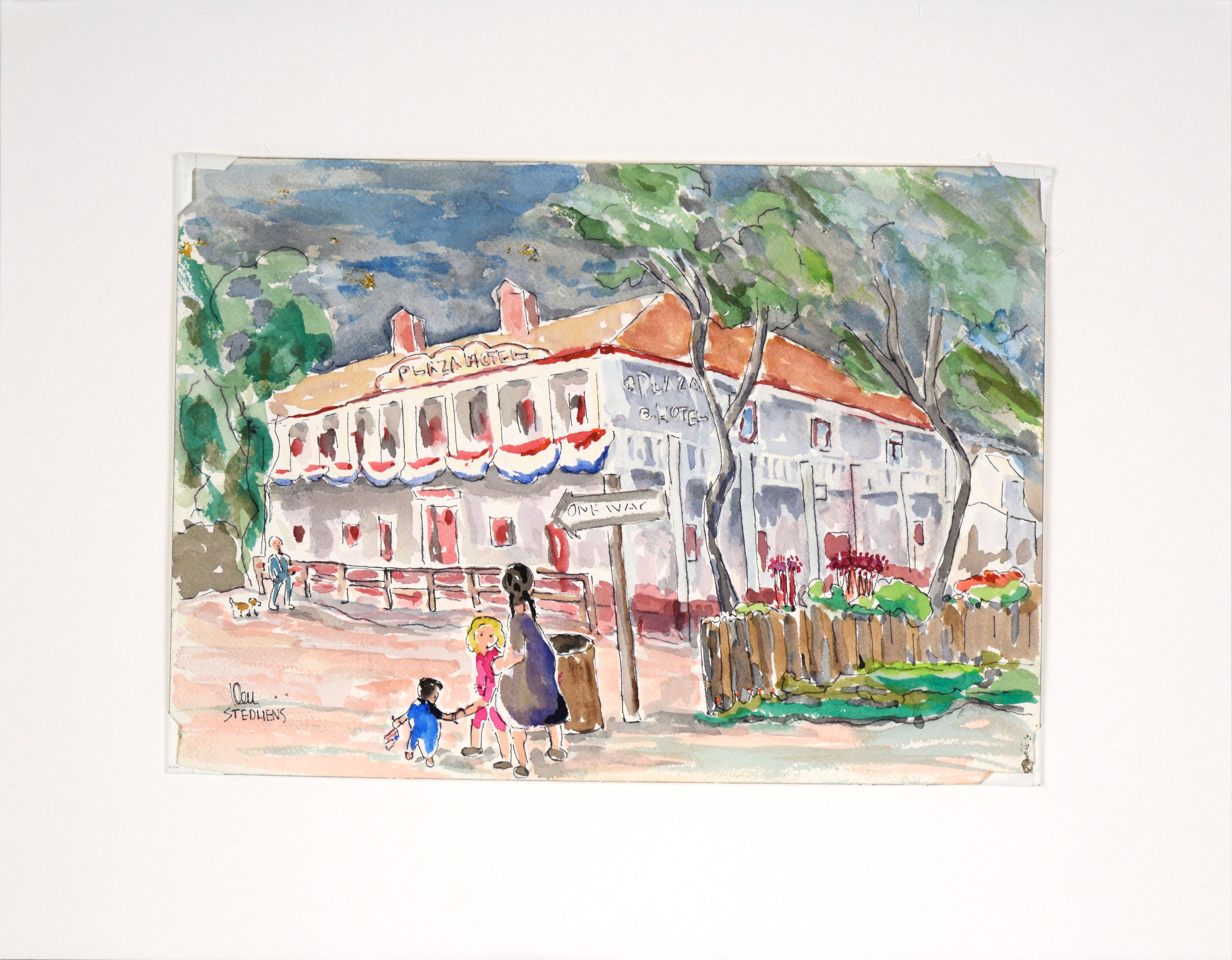 Plaza Hotel - Original Watercolor on Paper For Sale 3