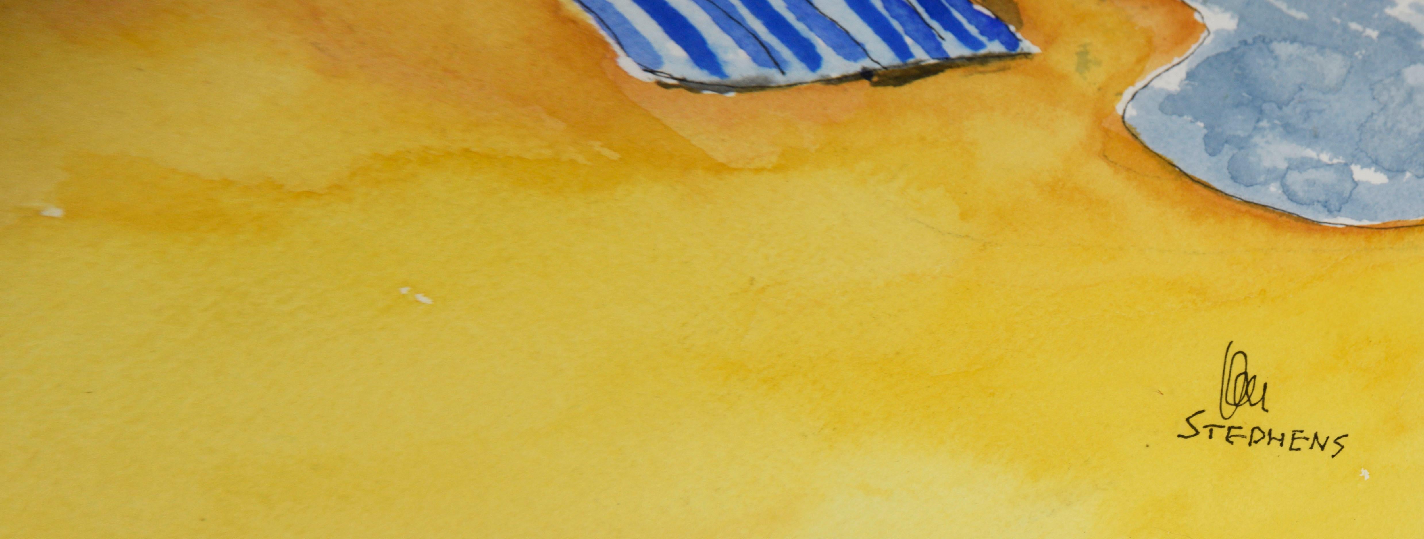 Capitola Beach, California - Aquarelle originale sur papier en vente 1