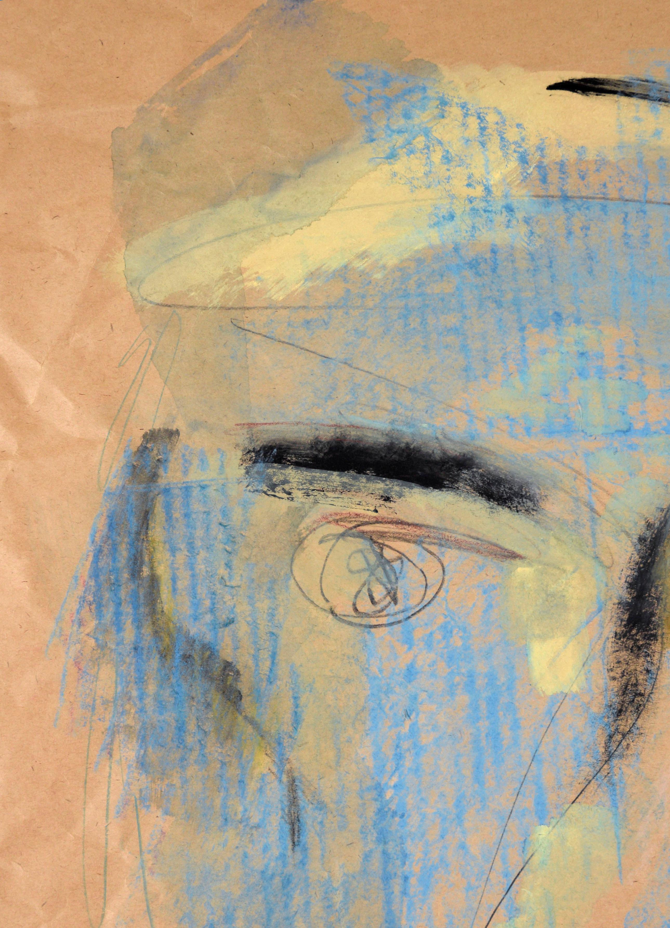 Original Abstract Portrait in Mixed Media on Paper I (1987) - Art by Ricardo de Silva