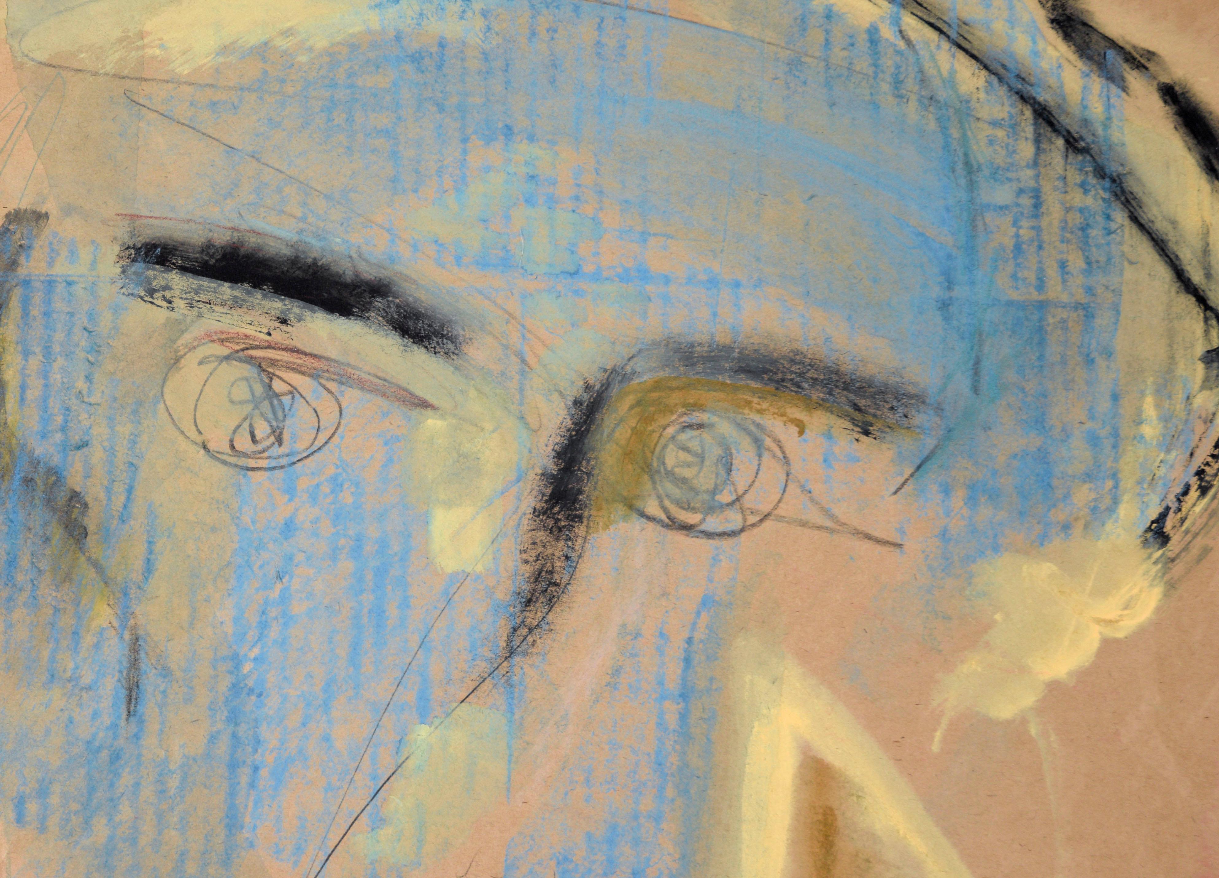 Original Abstract Portrait in Mixed Media on Paper I (1987) - Post-War Art by Ricardo de Silva