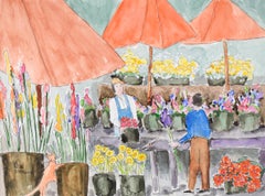 Flower Market - Original Watercolor on Paper