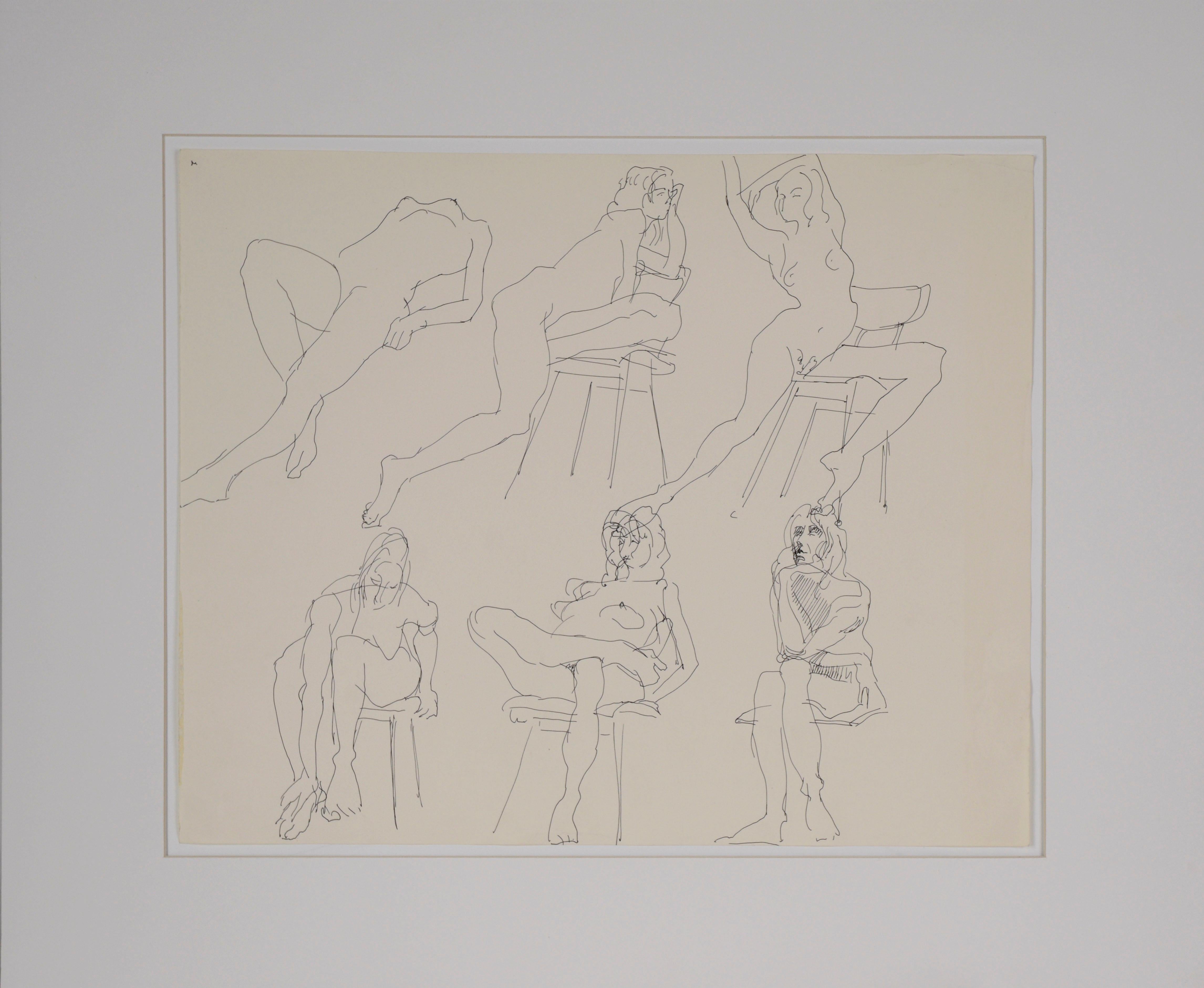 La Musa - Studio originale di nudo figurativo su carta
