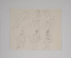 La Musa - Estudio Figurativo Desnudo Original sobre Papel