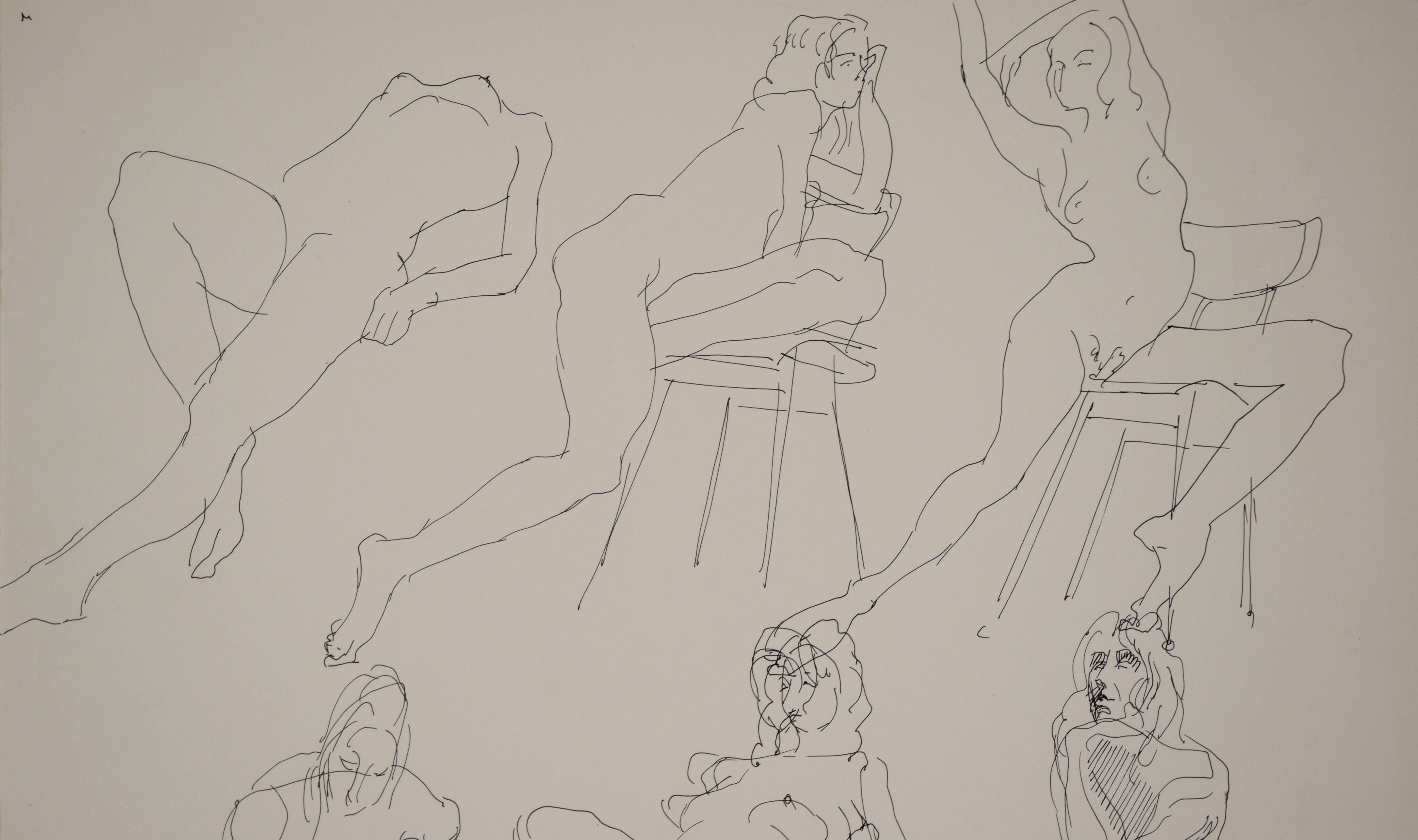 La Musa - Studio figurativo di nudo su carta

Schizzo pulito e sicuro di modelle nude di un artista sconosciuto della Baia di San Francisco (XX secolo). I primi tre schizzi mostrano una donna in posa su una sedia, con le braccia sopra la testa e una