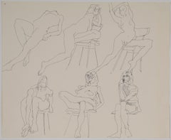 The Muse - Étude figurative originale d'un nu sur papier