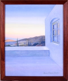 Twilight on the Balcony - Aquarelle originale de Rachel Mason Burger
