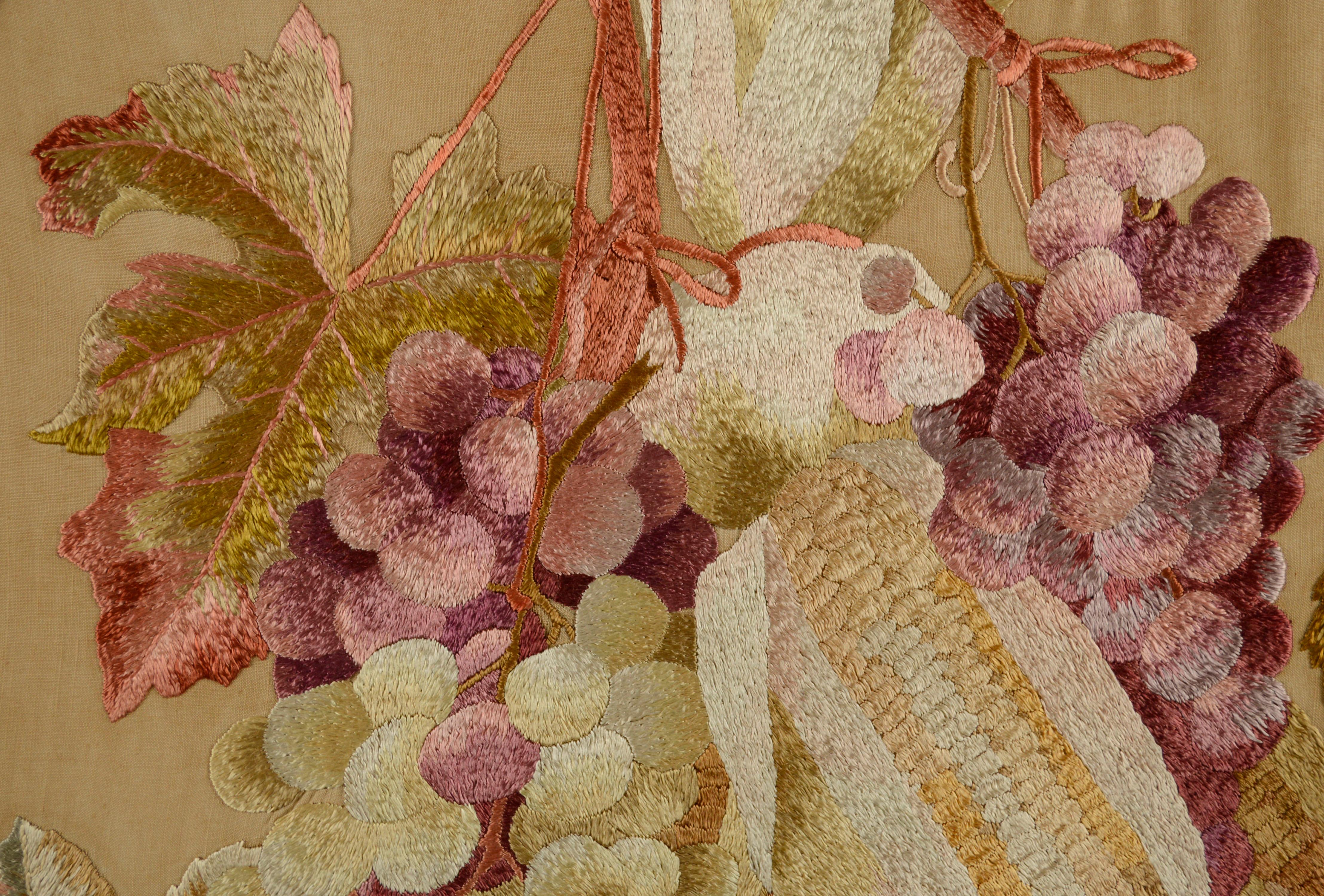 Embroidered Fruit Still Life For Sale 2