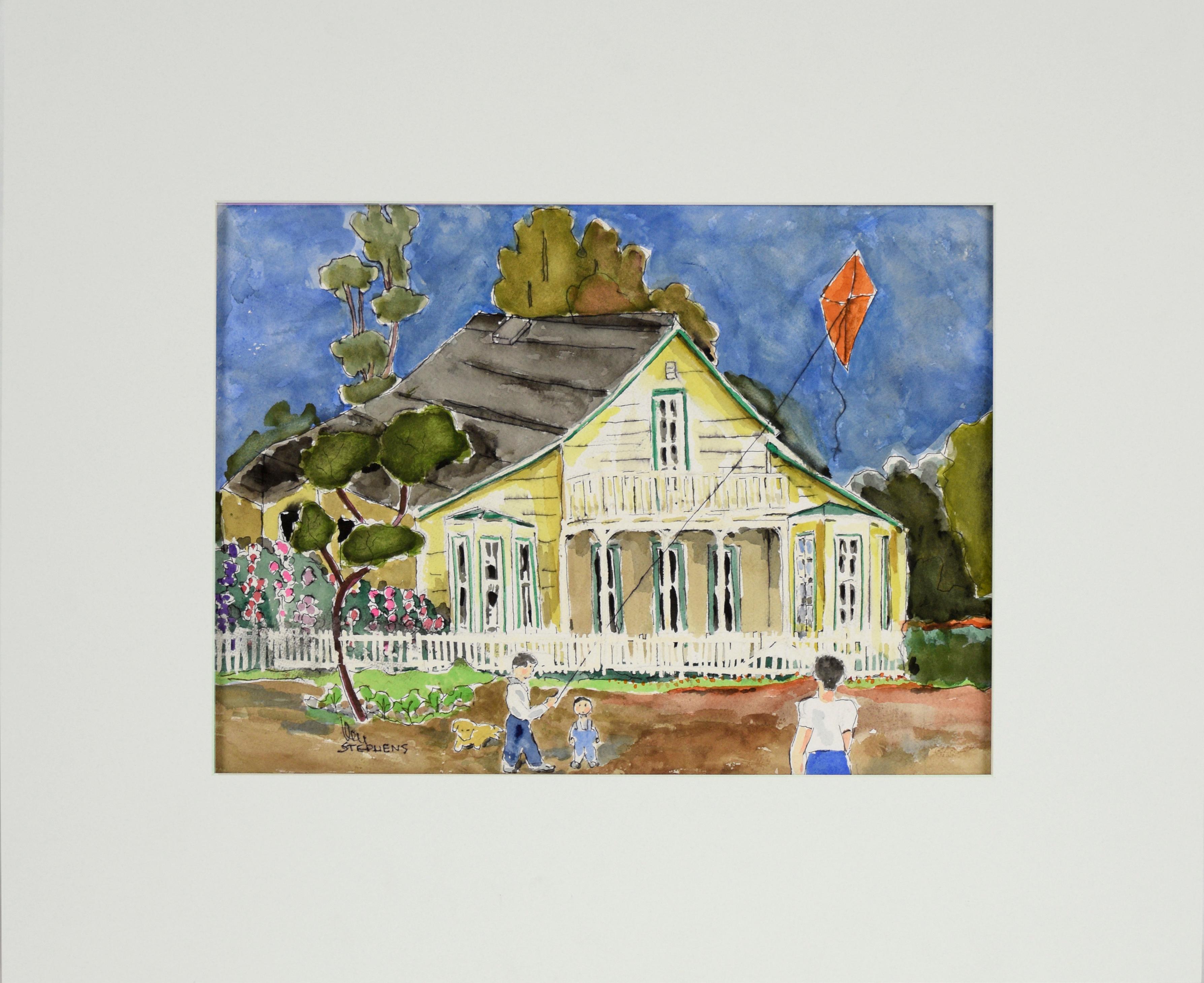 "Salinas Mayor's House" - Original Watercolor Landscape on Paper