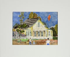 « Salinas Mayor's House » - Aquarelle originale d'un paysage sur papier