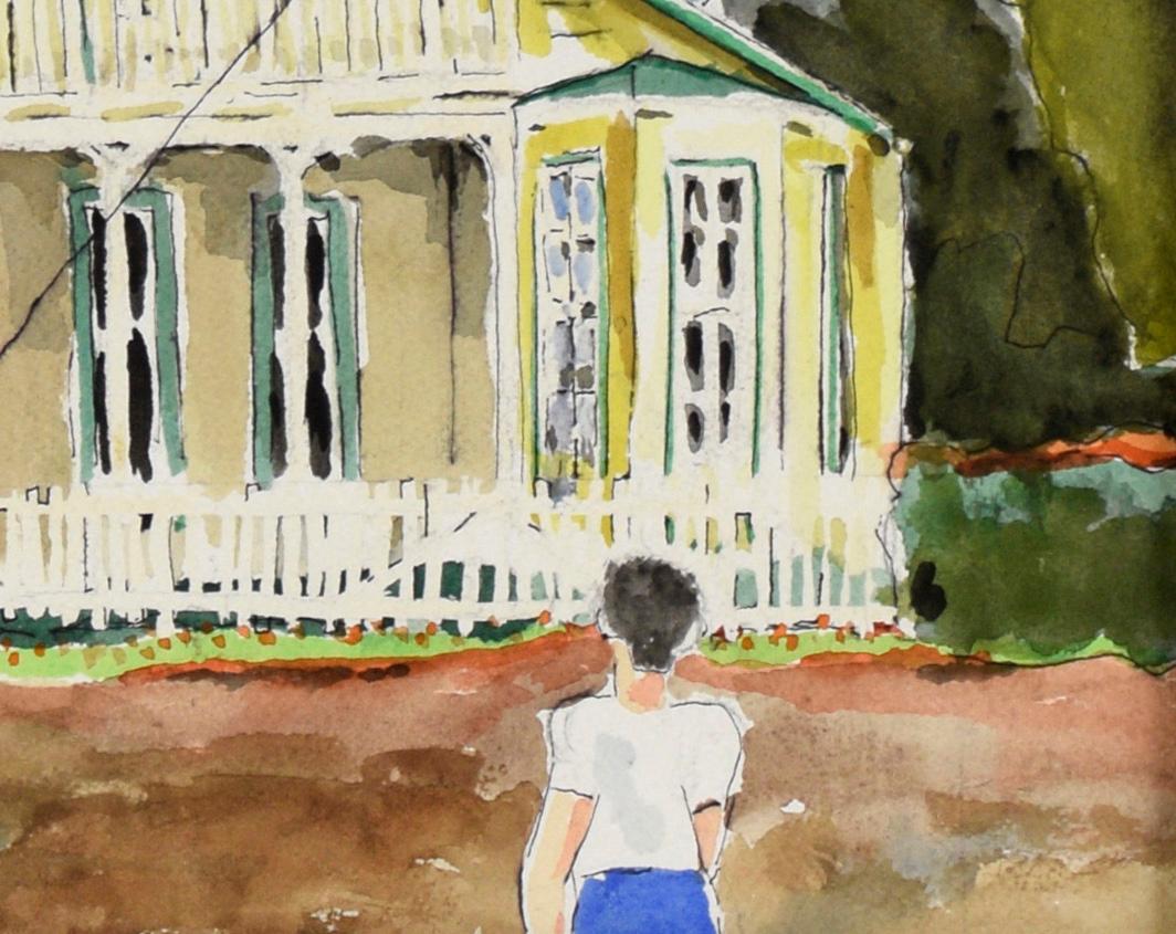 „Salinas Mayor's House“ – Original Aquarell-Landschaft auf Papier im Angebot 2