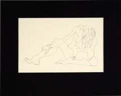 Desnudo femenino solitario - Dibujo lineal original