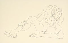 Single Female Nude - Original Line Drawing