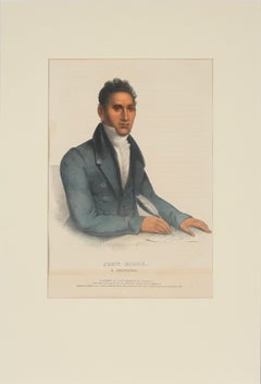 John Ridge, un indiano e un interprete Cherokee Litografia con acquerello applicato