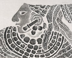 Bonampak, Sacerdote, Stele 1 (VI-VIII D.C.) Sfregamento originale dell'incisione Maya