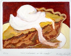 Retro "500 Calories al mode" The Perfect Meal - Menu - Dessert - Collograph Watercolor