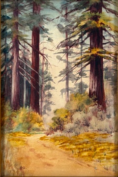 "Redwoods Richdale Corralitos" 1912 Original Watercolor by Minnie MaGill Pardee