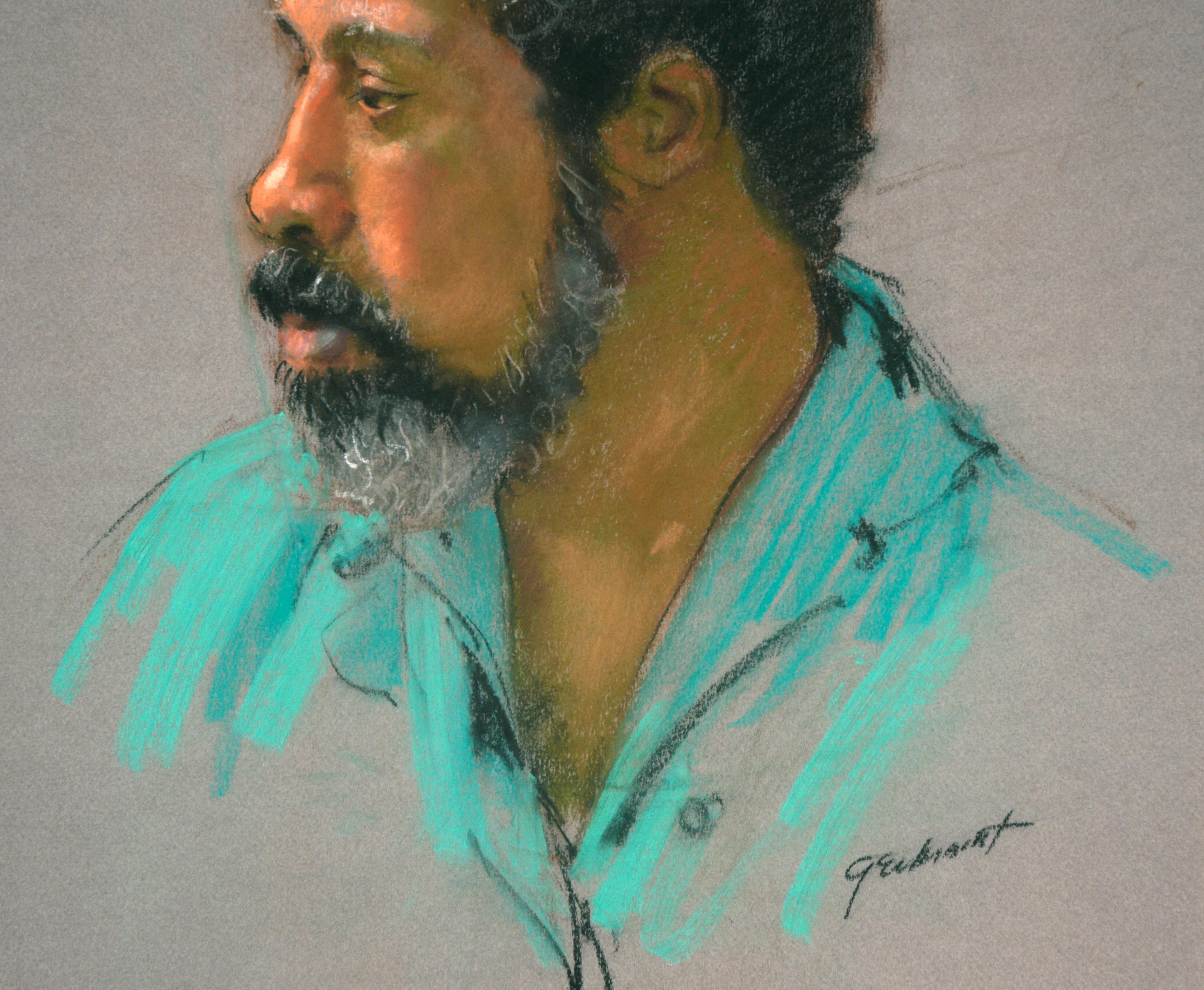 Retrato del artista Ricardo de Silva al pastel en venta 1
