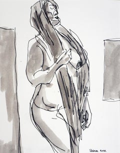 Female Nude Figurative Ink Drawing