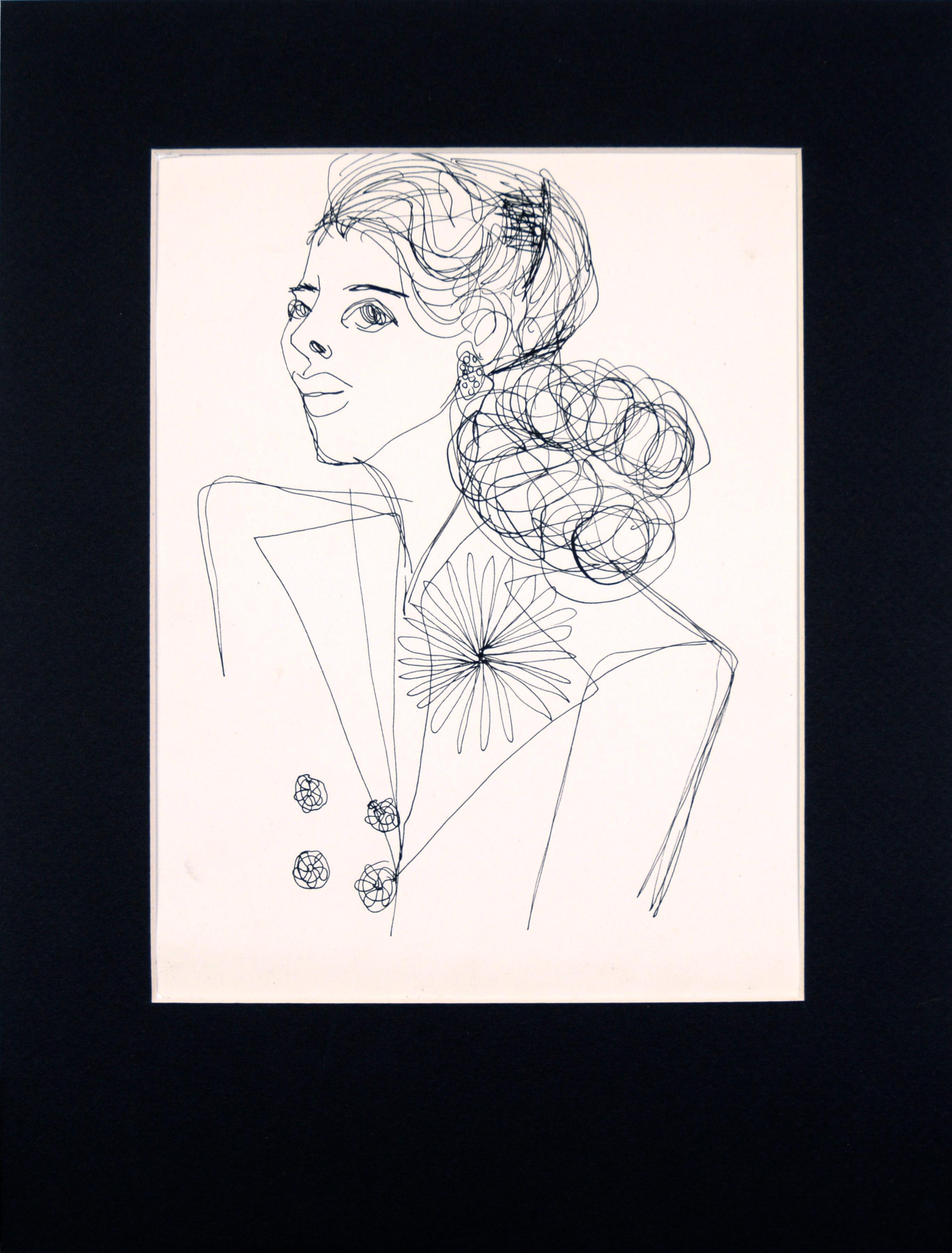 Life Drawing - Portrait of a Woman with a Flower
