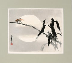 Cricket on Branch - 2nd Generation Lingnan School Bird and Flower Painting