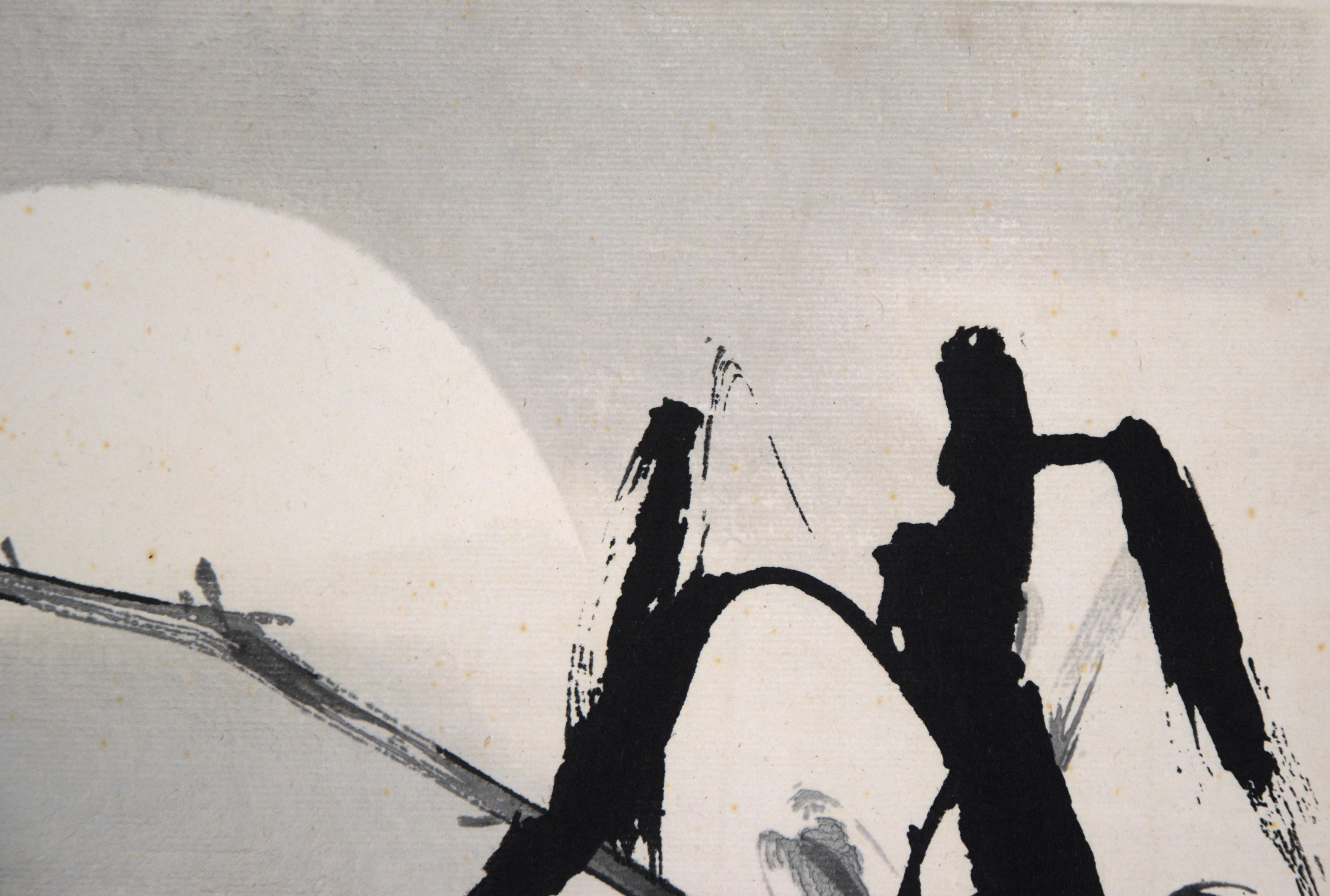 Grillo sul Branch - Pittura di uccelli e fiori della Scuola Lingnan di seconda generazione in vendita 2