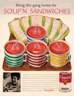 "Soup'N Sandwiches" Mid-Century Campbell's Soup Ad - Hand Drawn Mock-Up