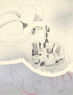 Original Bay Area Abstract Expressionist Drawing - Marker and Pencil, Signed
