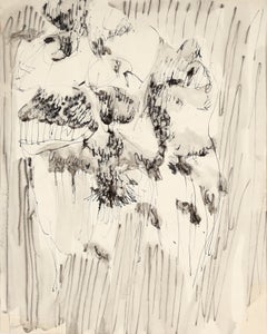 Organic Shapes and Lines - Original Expressionistic Ink Drawing, Signed