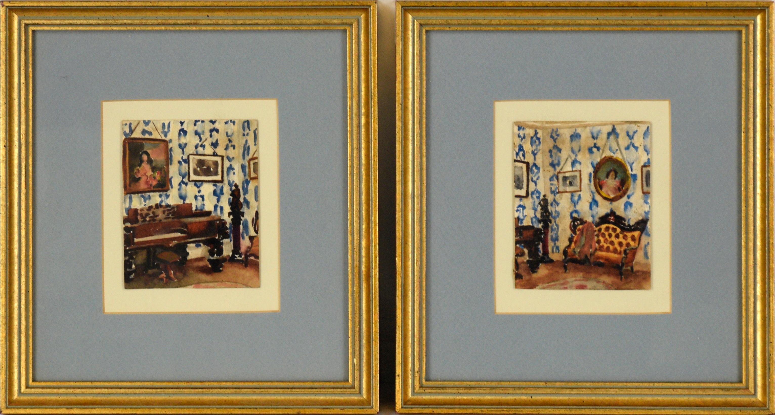 Interior Scenes of a Victorian Home - Watercolor by David Mode Payne
