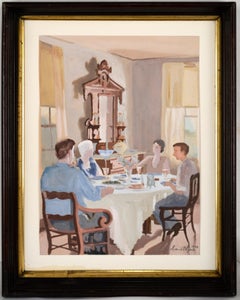 Family Dinner Time 1932 Amerikanischer Klassiker der Innenarchitektur