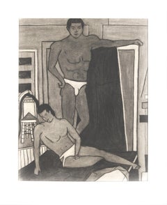 École figurative californienne : Berkeley, San Francisco. « Deux personnages » d'Omer Sahingil