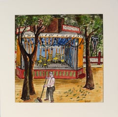 1940s San Francisco Bay Area Figurative - Original Gouache Painting, Signed