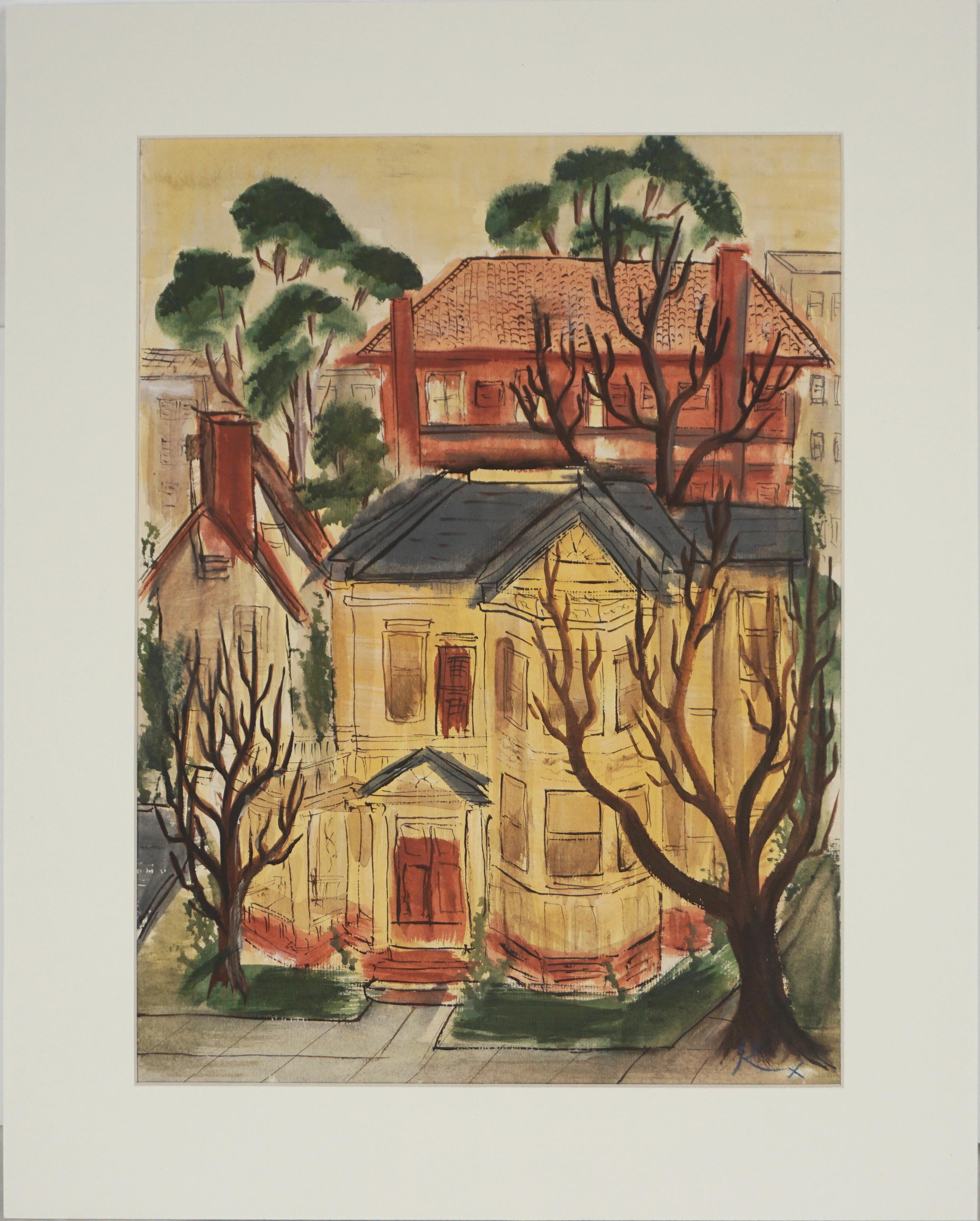 1940s Drawings and Watercolor Paintings - 940 For Sale at 1stDibs