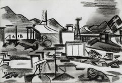 Paisaje industrial abstracto de estilo «Mid-Century Modern» en East Bay