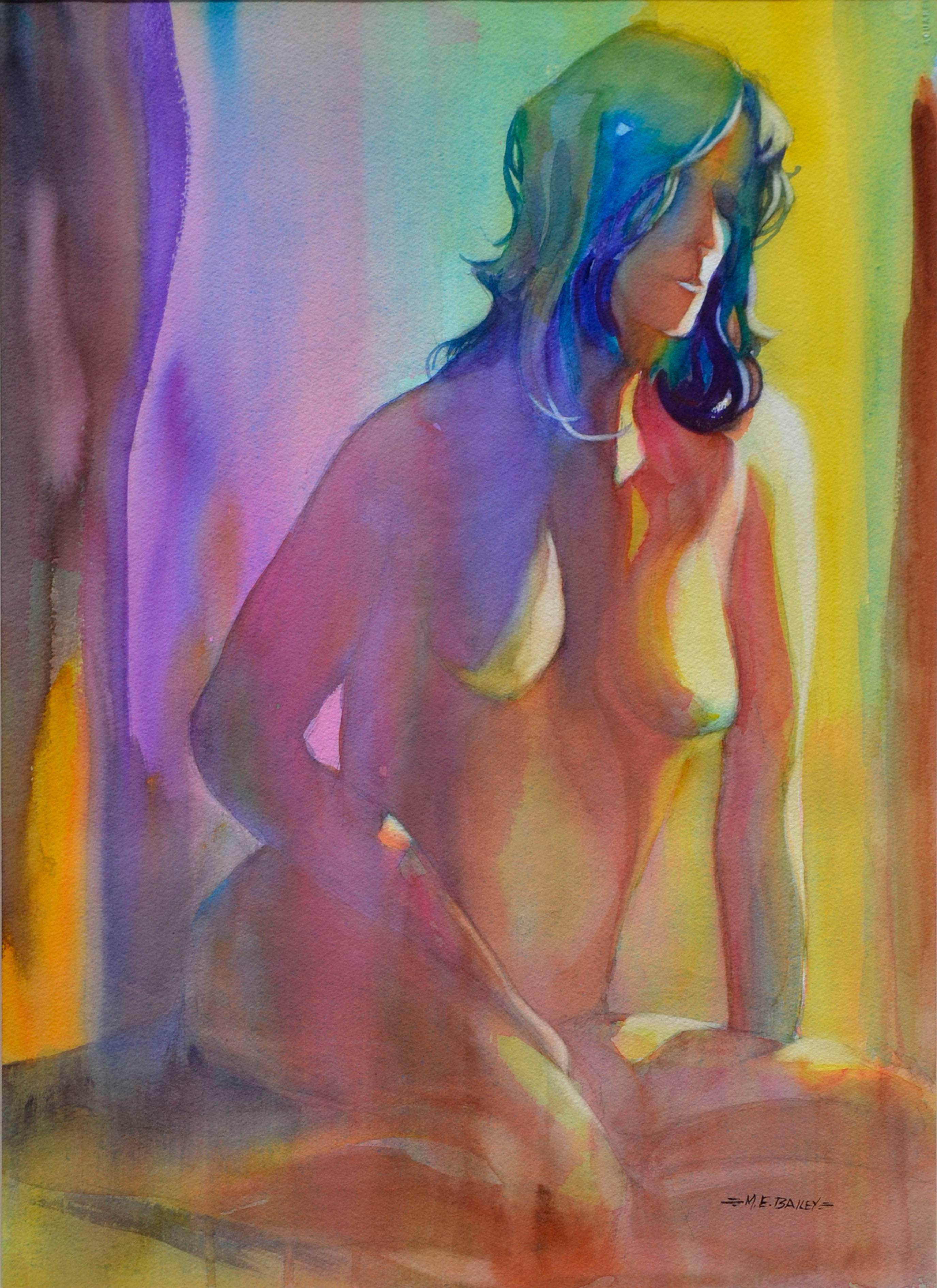 Seated Rainbow Nude Figure  - Art by M. E. 'Mike' Bailey