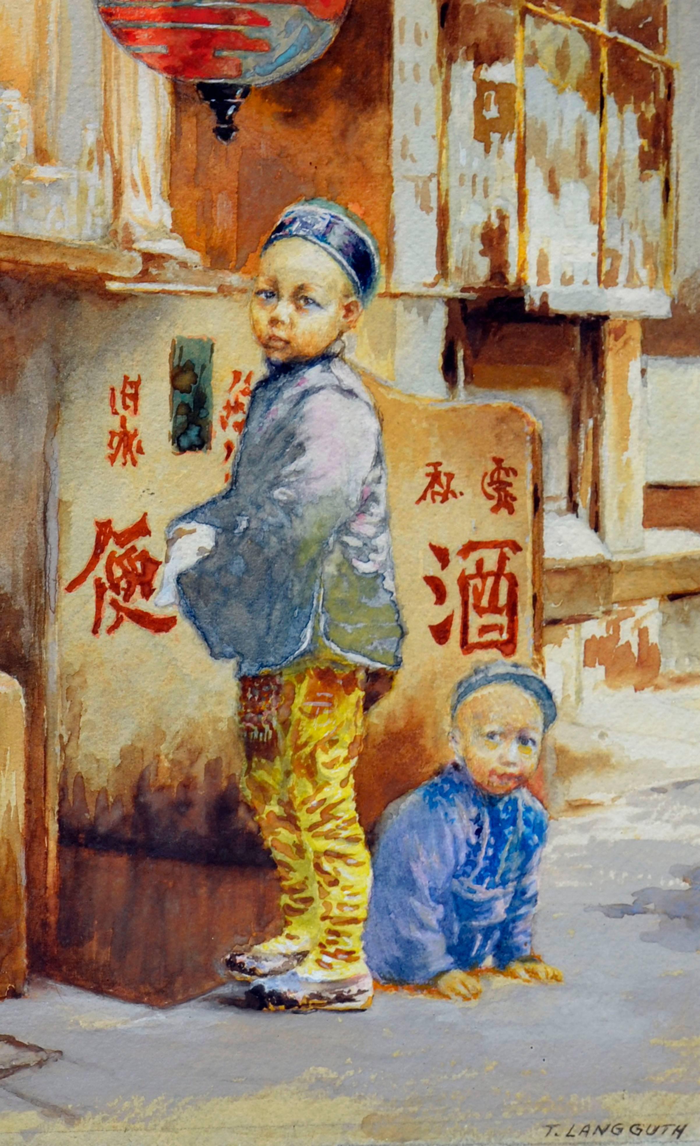 China Town San Francisco 1896 - Watercolor on Paper - Art by Theodore Ernest Langguth