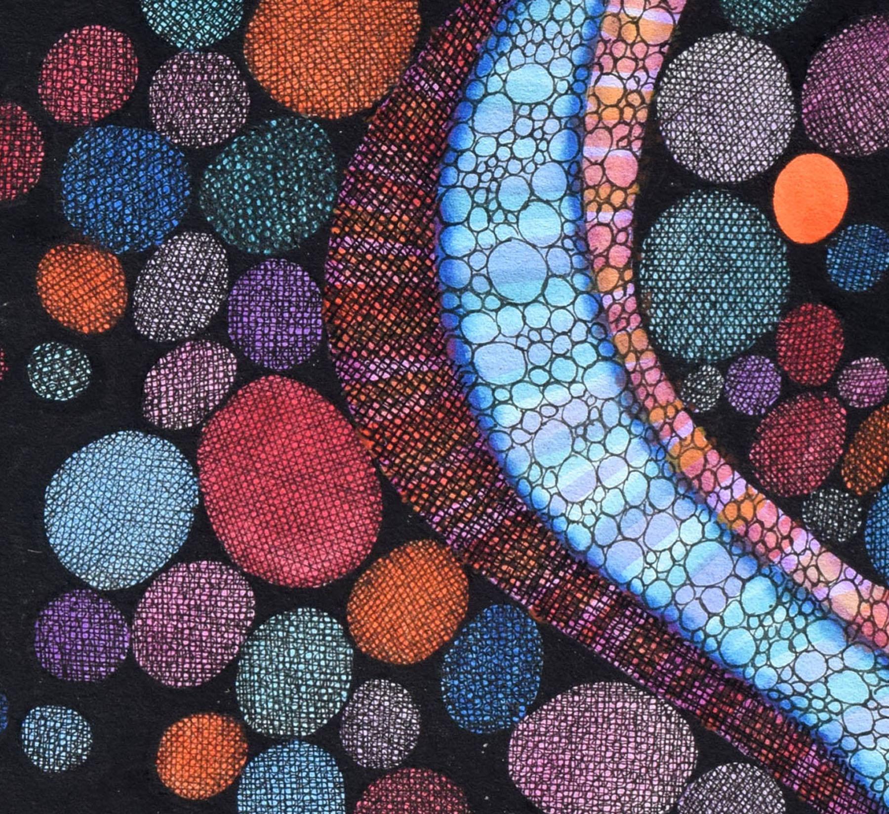 Farbe im Bewegungsstil - Pointillist Abstrakt – Art von Ben Black