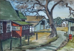 Midcentury Country Lane Landscape