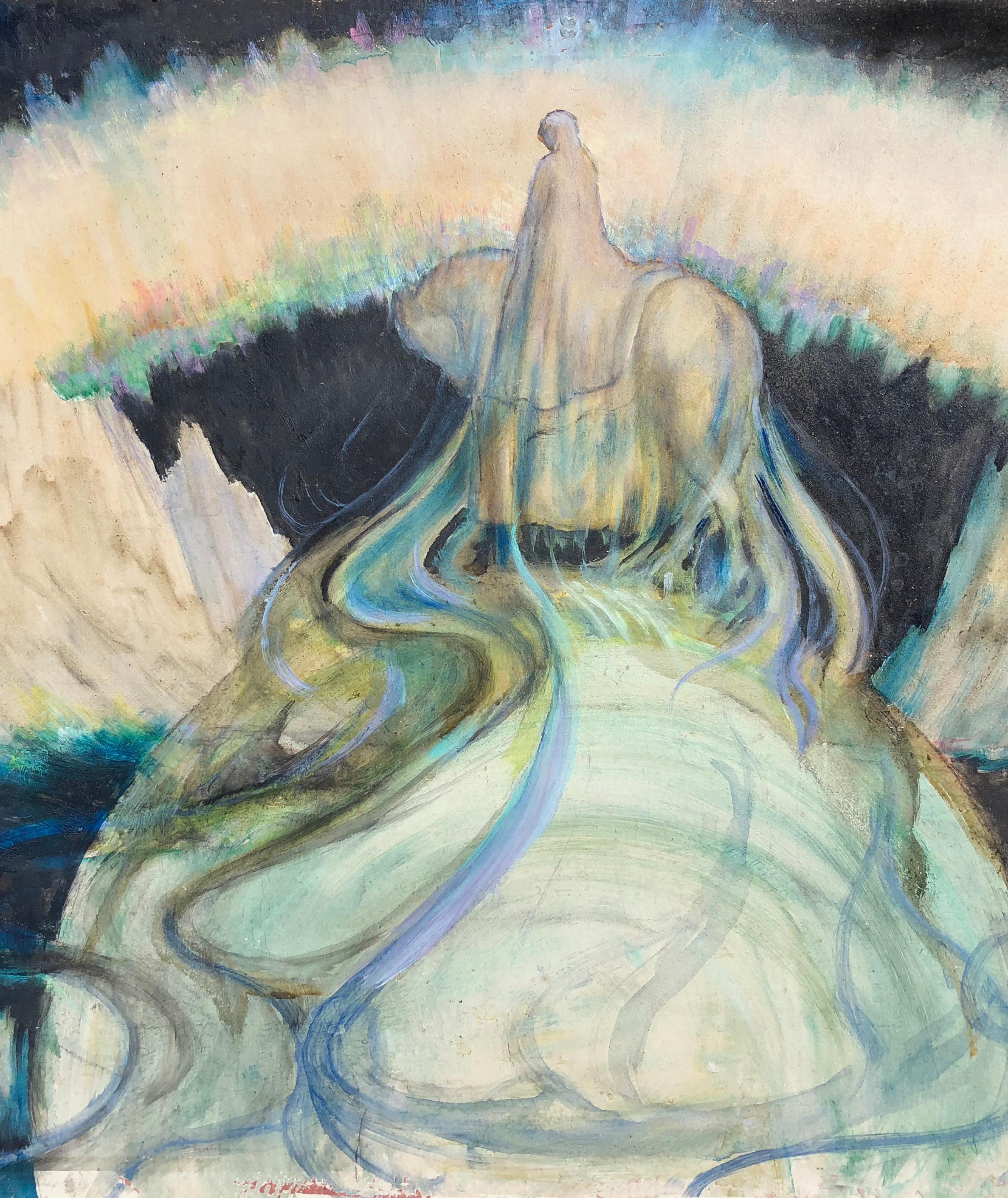 Über der Flussleiste „Ameles Potamos“ und die Höhle hypnos Langdale (Symbolismus), Painting, von Marmaduke Albert Langdale