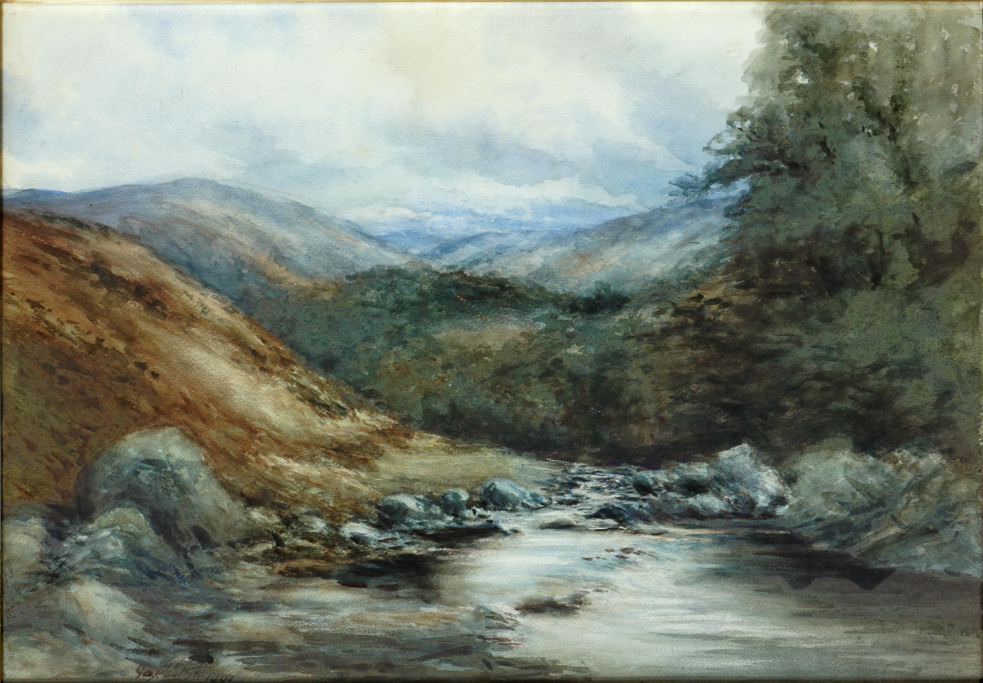 The River Dee, Balmoral, Scotland - Early 20th Century Landscape - Art by George S. Cathro