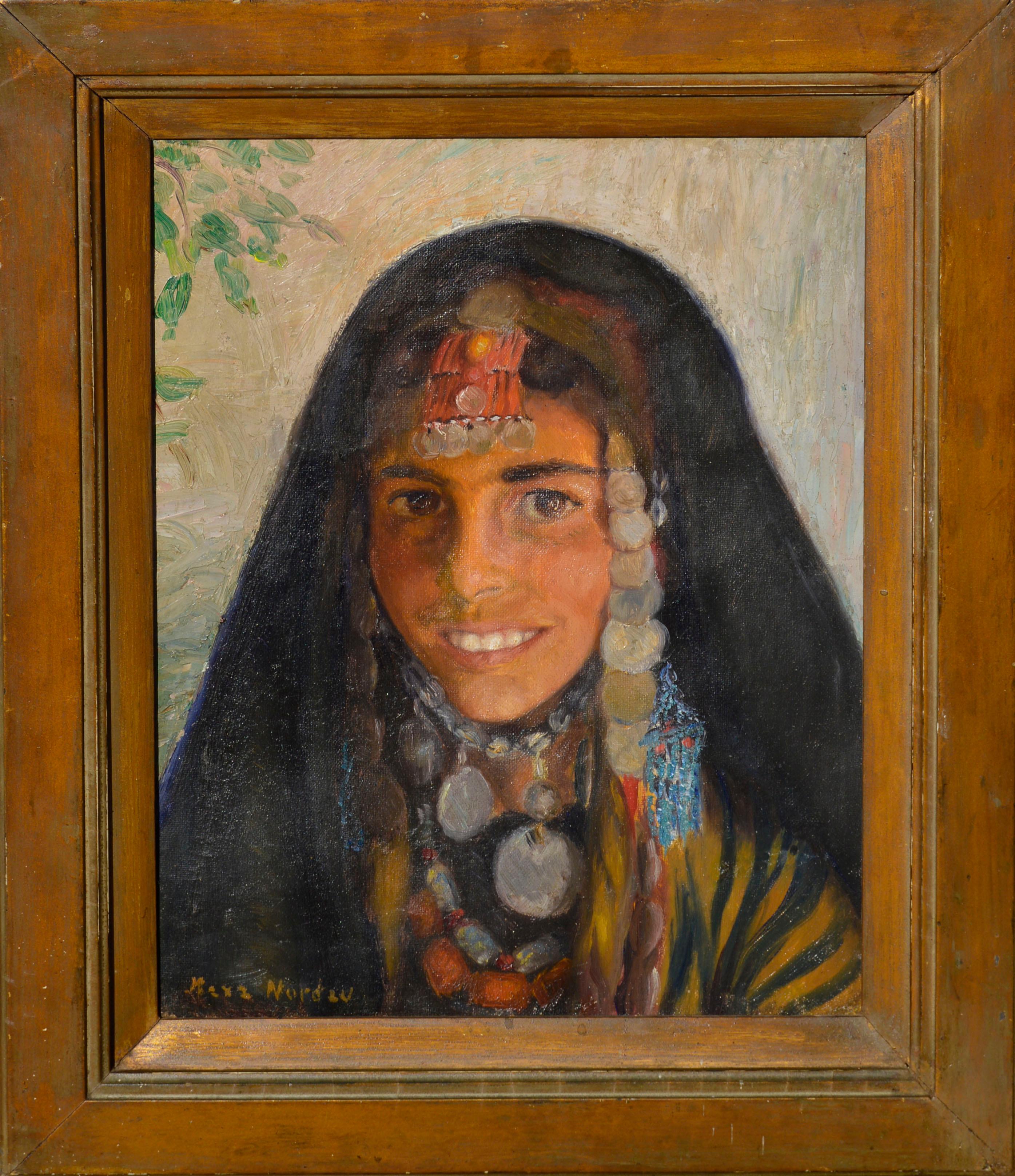 Maxa Nordau Portrait Painting - Mid Century Portrait of a Moroccan Berber Girl