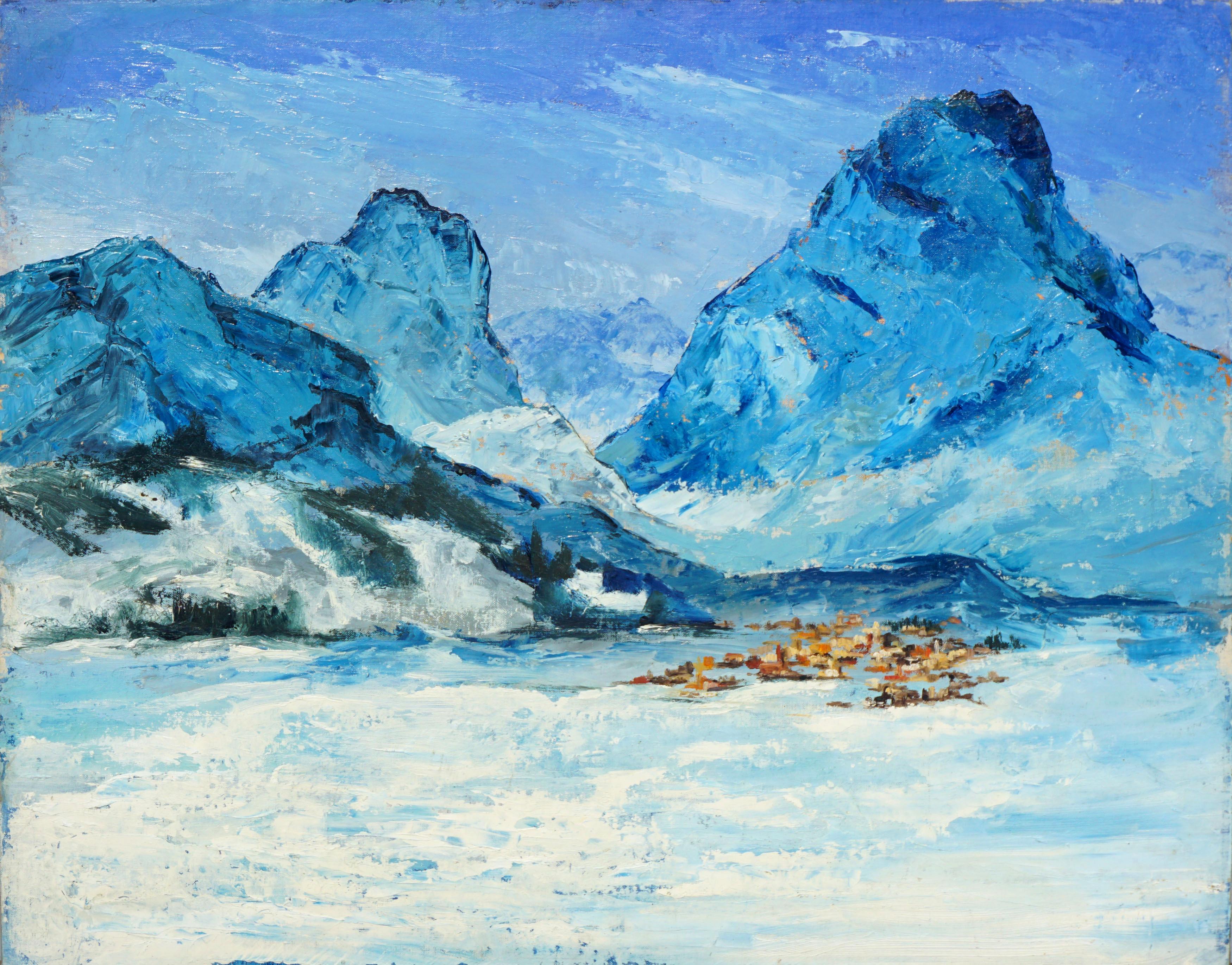 Beatrice Ash Landscape Painting - Mid Century Mountain Landscape of the Matterhorn 