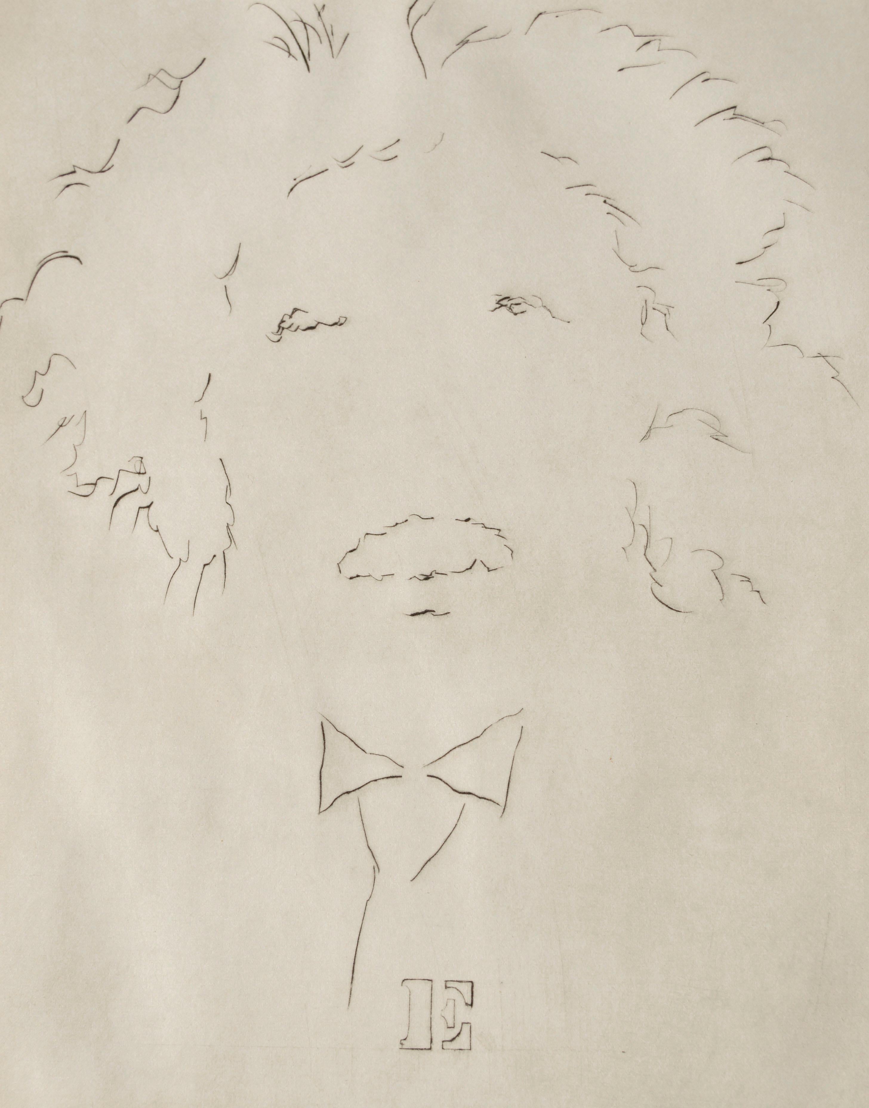 Portrait Albert Einstein n° 10 « E » - Modernisme américain Print par Lilya Vorobey