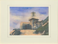 Point Sur Light House, Big Sur, California - Cianotipia / Acuarela Paisaje