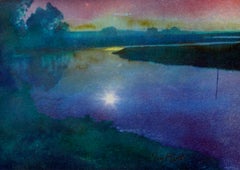 "Elkhorn Slough" - Cianotipia / Acuarela Paisaje