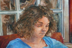 Seated Figurative / Ocean Path Landscape - Double Sided Oil Painting