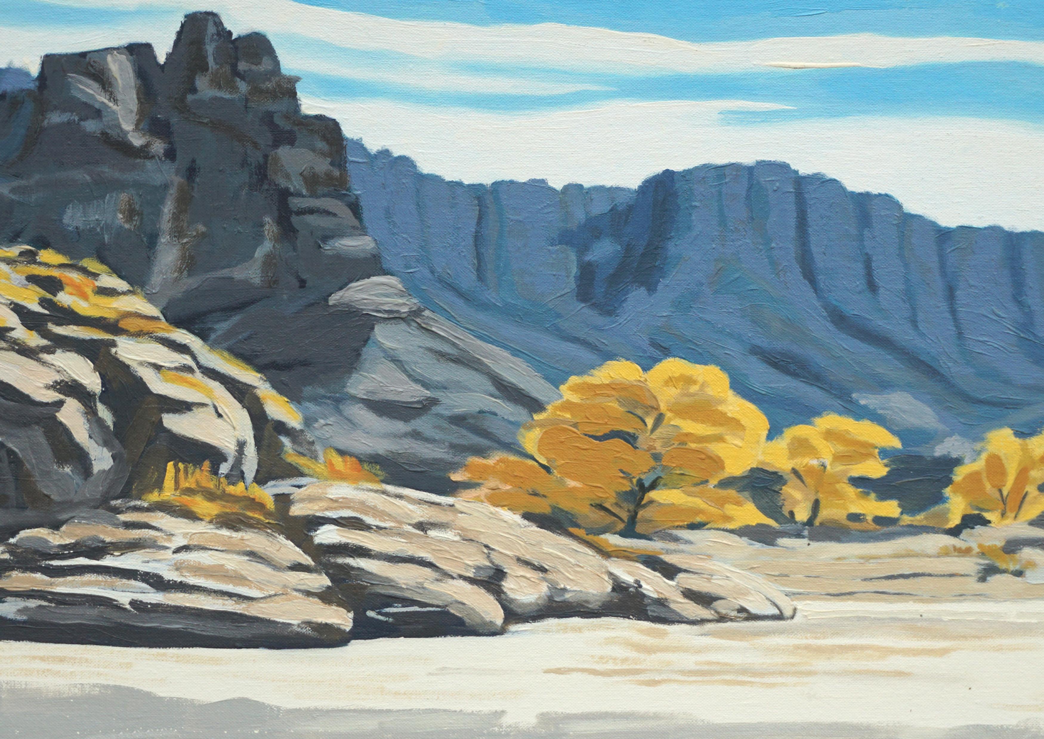 Desert River Bend Landscape - Painting by George W. Courtney